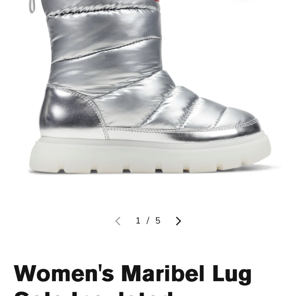 Hunter Silver Women's Lug Sole Boots size 8